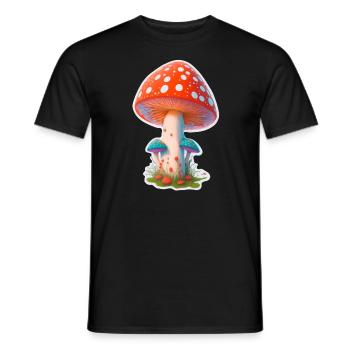 Mystischer Fliegenpilz - Männer T-Shirt - Schwarz - Vorne - AI Model Male 178 light (178cm)