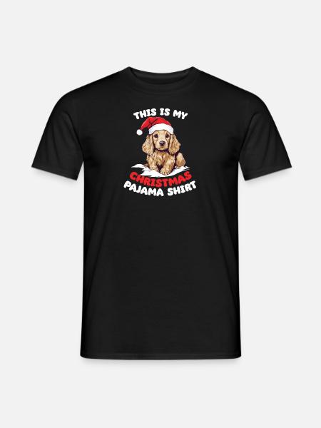 Cocker Spaniel Noël Pyjama Chiens - T-shirt homme - noir