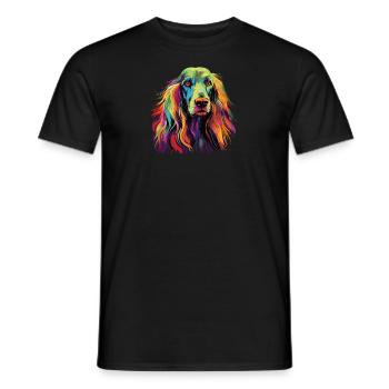 Wasserfarben Farbenfroher Afghanischer Windhund - Männer T-Shirt - Schwarz - Vorne - AI Model Male 178 light (178cm)
