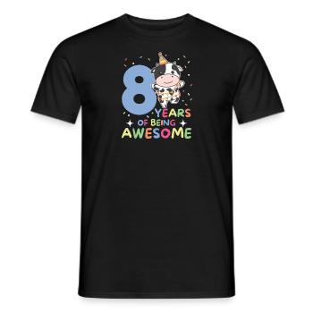Vache pour les enfants de 8 ans de huit ans - T-shirt homme - noir - Devant - AI Model Male 178 light (178cm)