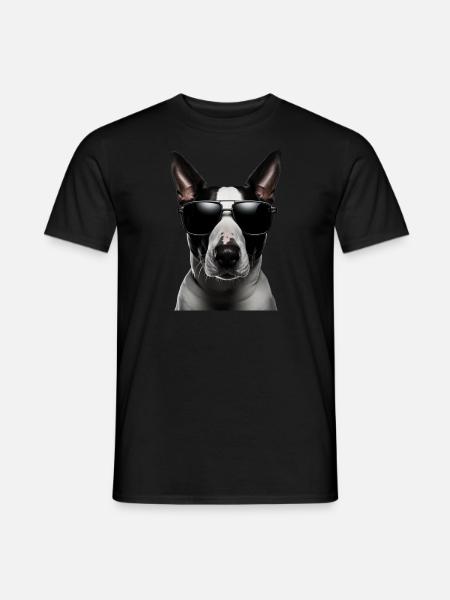Bullterrier Cool - Bullterrier Hund - Männer T-Shirt - Schwarz