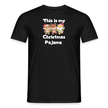 Hamster Christmas Pajamas - Men's T-Shirt - black - Front - AI Model Male 178 light (178cm)