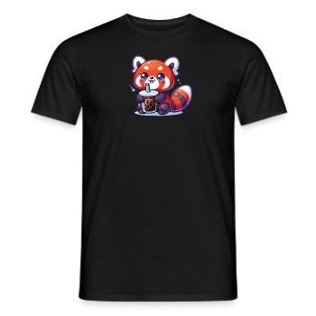 Kawaii Rote Pandas Bubble Tea Boba Roter Panda - Männer T-Shirt - Schwarz - Vorne - AI Model Male 178 light (178cm)