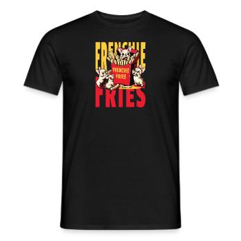 Frenchie Fries - Frites de bouledogue français mignonnes - T-shirt homme - noir - Devant - AI Model Male 178 light (178cm)