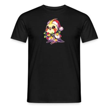 Christmas Fairy Lights Cockatiel - Men's T-Shirt - black - Front - AI Model Male 178 light (178cm)