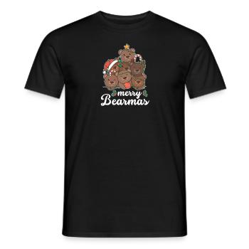 Joyeux Noël Bearmas Pun Ours - T-shirt homme - noir - Devant - AI Model Male 178 light (178cm)