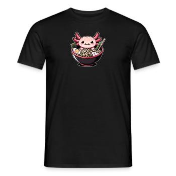 Mais d’abord, l’axolotl sucré mange des ramen - T-shirt homme - noir - Devant - AI Model Male 178 light (178cm)