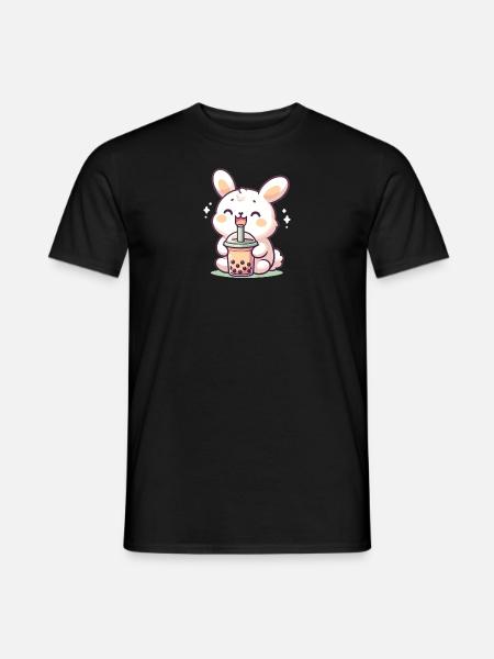 Kawaii Hasen Bubble Tea Boba Hase - Männer T-Shirt - Schwarz