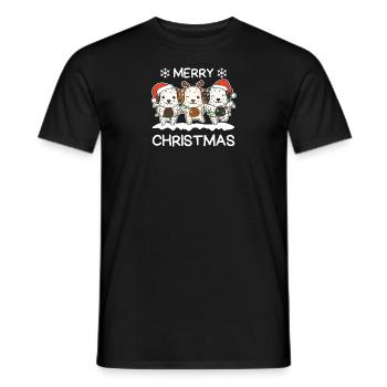 Joyeux Noël Dalmatiens Chiens de la veille de Noël - T-shirt homme - noir - Devant - AI Model Male 178 light (178cm)