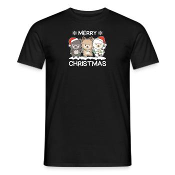 Merry Christmas Alpaca Christmas Eve Alpacas - Men's T-Shirt - black - Front - AI Model Male 178 light (178cm)