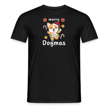 Joyeux Dogmes Jeu de mots Corgi Noël - T-shirt homme - noir - Devant - AI Model Male 178 light (178cm)
