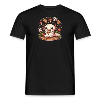 Snaxolotl oder Pizzalotl Axolotl liebt Pizza - Männer T-Shirt - Schwarz - Vorne - AI Model Male 178 light (178cm)