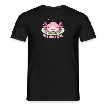 Relaxolotl Axolotl Lovers Cute Animals Relax - Men's T-Shirt - black - Front - AI Model Male 178 light (178cm)