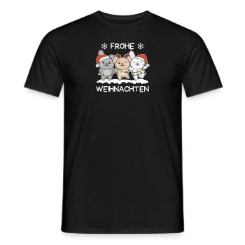 Frohe Weihnachten Hase Heiligabend Hasen - Männer T-Shirt - Schwarz - Vorne - AI Model Male 178 light (178cm)