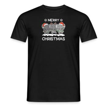 Joyeux Noël Éléphant Réveillon de Noël Éléphants - T-shirt homme - noir - Devant - AI Model Male 178 light (178cm)