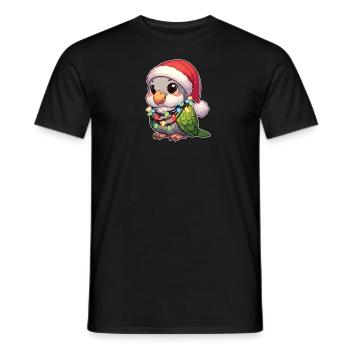 Noël guirlandes lumineuses perruche moine - T-shirt homme - noir - Devant - AI Model Male 178 light (178cm)