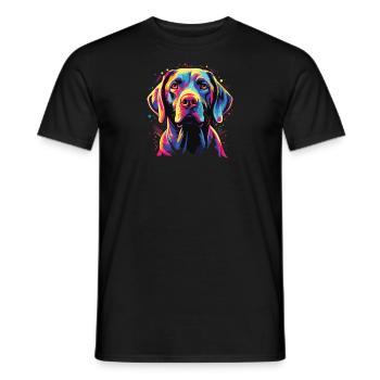 Wasserfarben Farbenfroher Pointer - Männer T-Shirt - Schwarz - Vorne - AI Model Male 178 light (178cm)