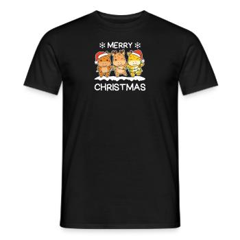 Frohe Weihnachten Giraffe Heiligabend Giraffen - Männer T-Shirt - Schwarz - Vorne - AI Model Male 178 light (178cm)