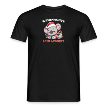 Weihnachts Schlafshirt Weihnachten Koala - Männer T-Shirt - Schwarz - Vorne - AI Model Male 178 light (178cm)