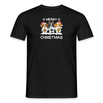 Joyeux Noël Jack Russell Chiens de la veille de Noël - T-shirt homme - noir - Devant - AI Model Male 178 light (178cm)