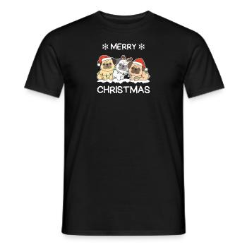 Joyeux Noël Carlin Chiens de la veille de Noël - T-shirt homme - noir - Devant - AI Model Male 178 light (178cm)