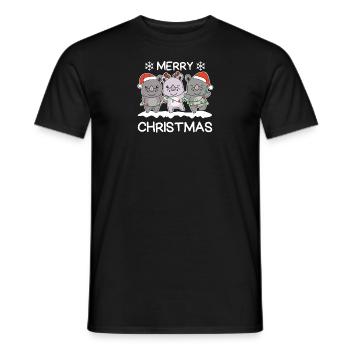 Joyeux Noël Rhinocéros Réveillon de Noël Rhinocéros - T-shirt homme - noir - Devant - AI Model Male 178 light (178cm)
