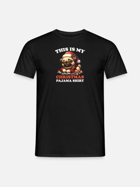 Carlin Pyjama de Noël Chiens - T-shirt homme - noir