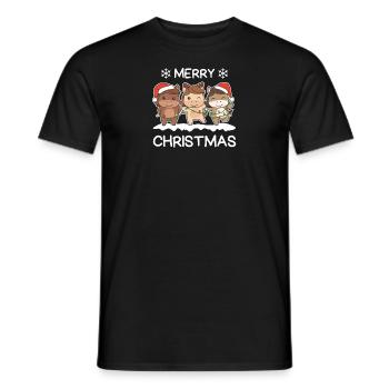 Frohe Weihnachten Pferd Heiligabend Pferde - Männer T-Shirt - Schwarz - Vorne - AI Model Male 178 light (178cm)
