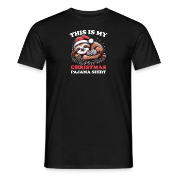 Sloth Mouse Christmas Pajamas Sloths - Men's T-Shirt - black - Front - AI Model Male 178 light (178cm)