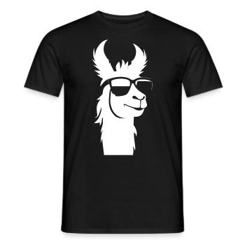 Funny Alpaca Wearing Sunglasses Cool Alpacas - Men's T-Shirt - black - Front - AI Model Male 178 light (178cm)