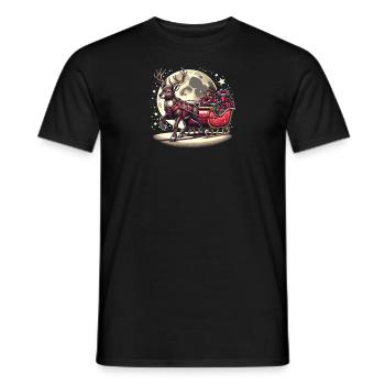 Renne Noël traîneau cadeaux Noël - T-shirt homme - noir - Devant - AI Model Male 178 light (178cm)