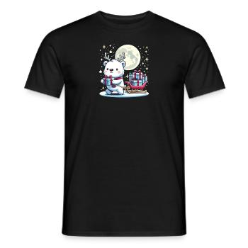Ours polaire Noël traîneau cadeaux Noël - T-shirt homme - noir - Devant - AI Model Male 178 light (178cm)