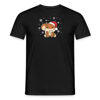 Squirrel, Christmas, Winter, Animals, Squirrel - Men's T-Shirt - black - Front - AI Model Male 178 light (178cm)