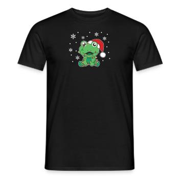 Frosch Weihnachten Winter Tiere Frosch - Männer T-Shirt - Schwarz - Vorne - AI Model Male 178 light (178cm)