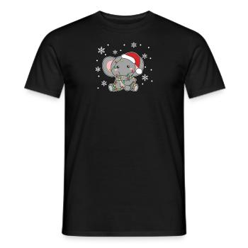 Elefant Weihnachten Winter Tiere Elefanten - Männer T-Shirt - Schwarz - Vorne - AI Model Male 178 light (178cm)