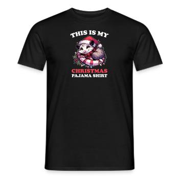 Opossum Weihnachts Schlafanzug Opossums - Männer T-Shirt - Schwarz - Vorne - AI Model Male 178 light (178cm)
