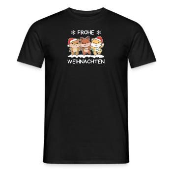 Merry Christmas Hamster Christmas Eve Hamster - Men's T-Shirt - black - Front - AI Model Male 178 light (178cm)