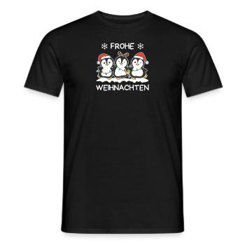 Joyeux Noël Pingouin Réveillon de Noël Pingouins - T-shirt homme - noir - Devant - AI Model Male 178 light (178cm)