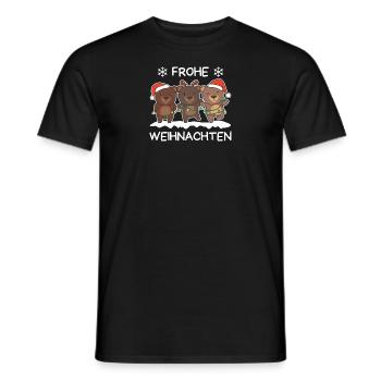 Merry Christmas Bear Christmas Eve Bears - Men's T-Shirt - black - Front - AI Model Male 178 light (178cm)