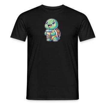 Kawaii Turtles Bubble Tea Boba Turtle - T-shirt homme - noir - Devant - AI Model Male 178 light (178cm)