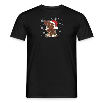 Okapi Christmas Winter Animals Okapis - Men's T-Shirt - black - Front - AI Model Male 178 light (178cm)