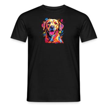 Wasserfarben Farbenfroher Labrador Labbi - Männer T-Shirt - Schwarz - Vorne - AI Model Male 178 light (178cm)