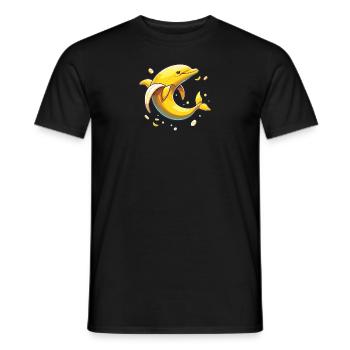 Banana dolphin funny animal made of vegetables - Men's T-Shirt - black - Front - AI Model Male 178 light (178cm)