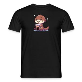Kawaii Otter Bubble Tea Boba Otter - Männer T-Shirt - Schwarz - Vorne - AI Model Male 178 light (178cm)
