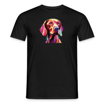 Watercolor Colorful Short-haired Hungarian - Men's T-Shirt - black - Front - AI Model Male 178 light (178cm)