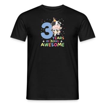 Vache pour les enfants de 3 ans - T-shirt homme - noir - Devant - AI Model Male 178 light (178cm)