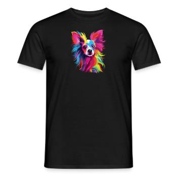 Wasserfarben Farbenfroher Chinesischer Schopfhund - Männer T-Shirt - Schwarz - Vorne - AI Model Male 178 light (178cm)