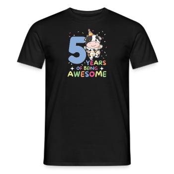 Vache pour les enfants de 5 ans - T-shirt homme - noir - Devant - AI Model Male 178 light (178cm)
