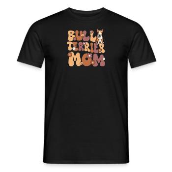 Bullterrier Groovy Bull Terrier Mom - Männer T-Shirt - Schwarz - Vorne - AI Model Male 178 light (178cm)