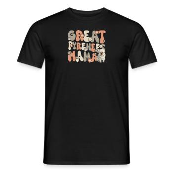 Chien de montagne des Pyrénées Groovy Great Pyrénées maman - T-shirt homme - noir - Devant - AI Model Male 178 light (178cm)